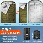 MEREZA XL Double Sleeping Bag for Camping & Hiking