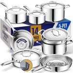 Stainless Steel 14-Piece Camping Cookware Set