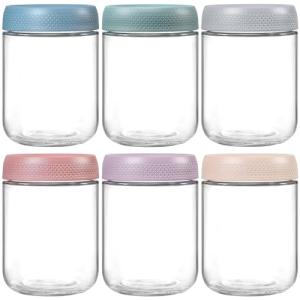 NETANY 6-Pack Glass Overnight Oats Containers