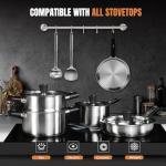 14-Piece Stainless Steel Camping Cookware Set