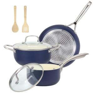 7-Piece Nonstick Ceramic Cookware Set for Camping