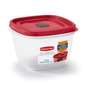 Rubbermaid Vented Lid Food Storage Containers, 7-Cup