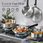 Stainless Steel Camping Cookware Set with Removable Handles