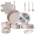 19-Piece Nonstick Ceramic Cookware Set for Camping