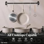 19-Piece Nonstick Ceramic Cookware Set for Camping