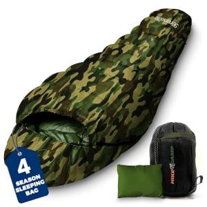 Lightweight Camouflage Mummy Sleeping Bag with Pillow
