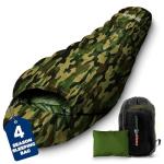 Lightweight Camouflage Mummy Sleeping Bag with Pillow