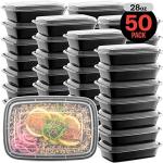 50-Pack Microwave Safe Meal Prep Containers