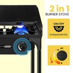 VIVOHOME Heavy-Duty Double Burner Camping Stove
