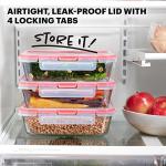 Airtight Glass Food Storage Containers - 3 Pack
