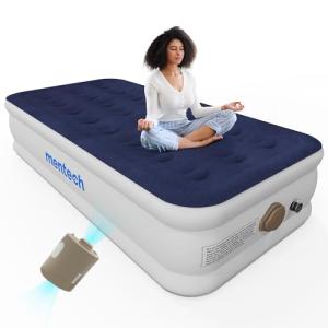 Twin Air Mattress with Built-in Pump for Camping