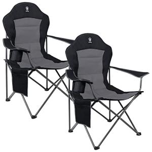 Oversized Black Camping Chairs - 2 Pack