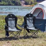 Oversized Black Camping Chairs - 2 Pack
