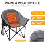 Heated Oversized Camping Chair with Back Support