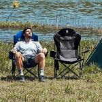 Oversized Black Camping Chairs - 2 Pack