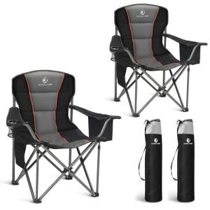 Oversized Heavy Duty Folding Camping Chairs - 2 Pack