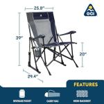 Portable Folding Rocking Camping Chair - Indigo Blue