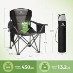 Oversized Heavy Duty Folding Camping Chairs - 2 Pack