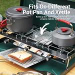 Portable 3-Burner Propane Camping Stove with Regulator