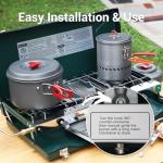 Portable 3-Burner Propane Camping Stove with Regulator