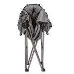 Gray Outdoor Folding Lounge Chair with Padded Cushion