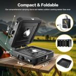 Portable 2-Burner Propane Camp Stove with Carry Bag