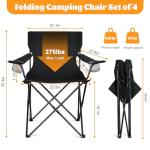 HaSteeL 4-Pack Oversized Folding Camping Chairs