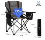 Oversized Padded Camping Chair with Cooler Bag