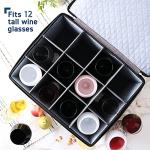 Quilted Stackable Wine Glass Storage Box, 12 Glasses