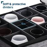 Quilted Stackable Wine Glass Storage Box, 12 Glasses