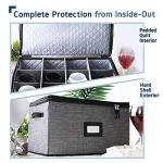 Quilted Stackable Wine Glass Storage Box, 12 Glasses