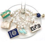 World Traveler Wine Glass Charms - Set of 6