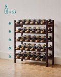 30-Bottle Bamboo Wine Rack with 5 Tiers
