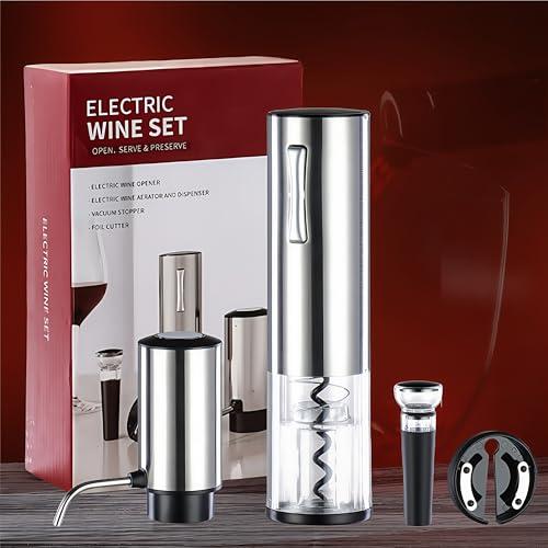 Electric Wine Opener and Decanter Set (4-Piece)