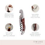 Rosewood Inlay Double Hinged Corkscrew Wine Opener