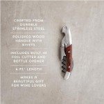 Rosewood Inlay Double Hinged Corkscrew Wine Opener