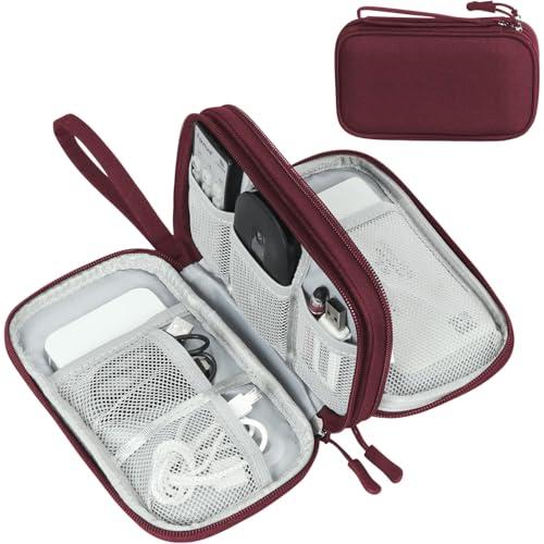 Travel Cable Organizer Bag - Wine Red