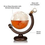 Viski Globe Crystal Whiskey Decanter for Wine Lovers