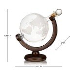 Viski Globe Crystal Whiskey Decanter for Wine Lovers