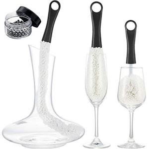 3 Piece Wine Decanter and Glass Cleaning Brush Set