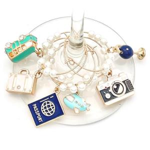 World Traveler Wine Glass Charms - Set of 6