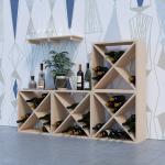 Stackable 24-Bottle Solid Wood Wine Rack