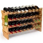 36-Bottle Modular Bamboo Wine Rack Display