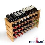 36-Bottle Modular Bamboo Wine Rack Display