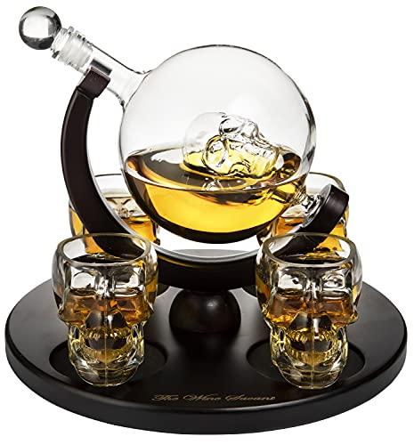 Skull King Skeleton Decanter Set with Shot Glasses