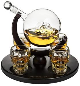 Skull King Skeleton Decanter Set with Shot Glasses