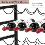 6-Tier Free Standing Wine Rack for 30 Bottles