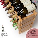 36-Bottle Modular Bamboo Wine Rack Display