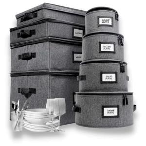 8-Piece Hard Shell Storage Set for Dinnerware