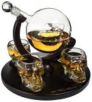Skull King Skeleton Decanter Set with Shot Glasses